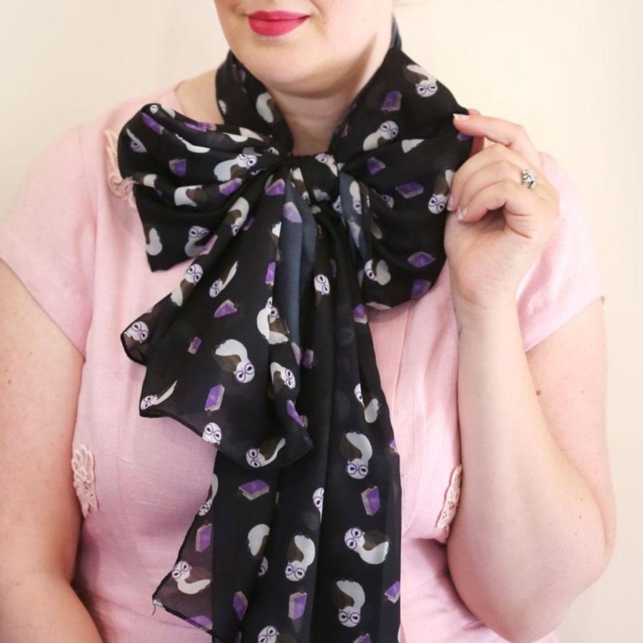 Erstwilder Scarves | Studious Snow Owl Large Neck Scarf