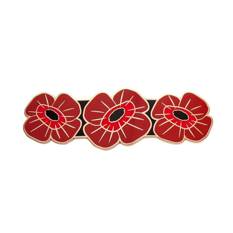 Erstwilder Hair Clips & Claws | Remembrance Poppy Enamel Hair Barrette