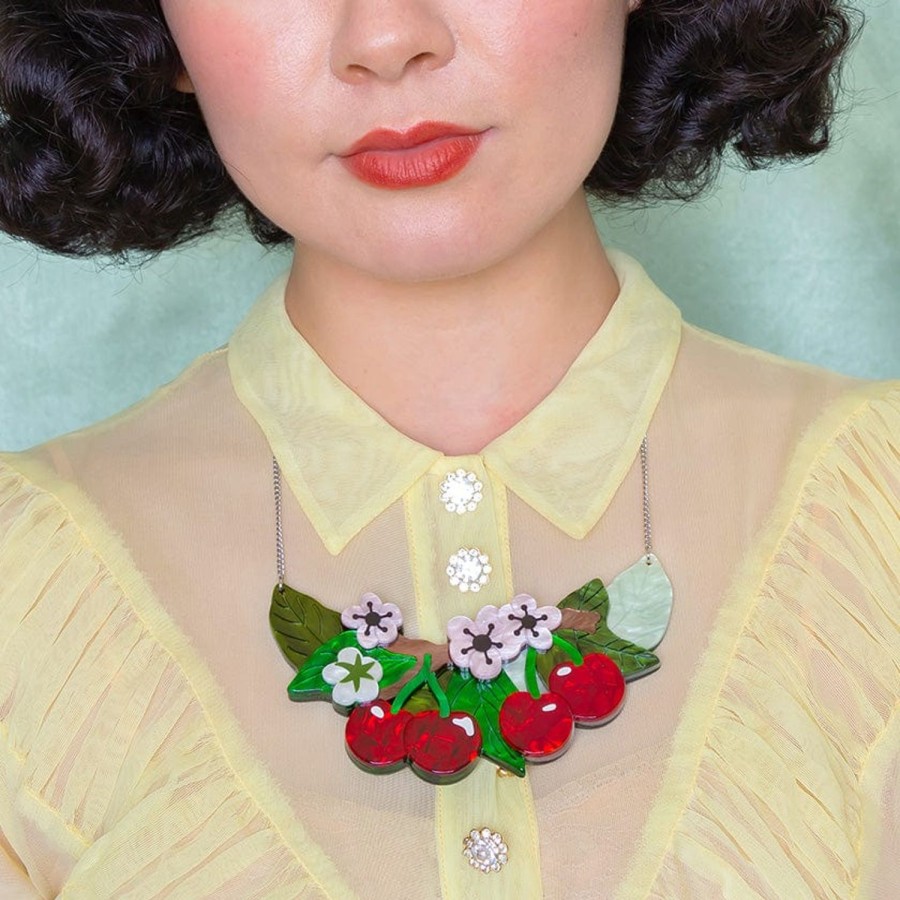 Erstwilder Necklaces | Blossoming Cherries Statement Necklace