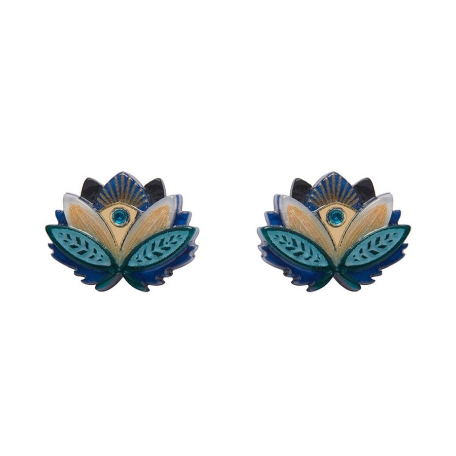 Erstwilder Earrings | The Blue Lotus Stud Earrings