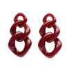 Erstwilder Essential Earrings | Statement Marble Chain Earrings - Ruby Red