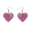 Erstwilder Essential Earrings | Solid Heart Ripple Resin Drop Earrings - Mauve